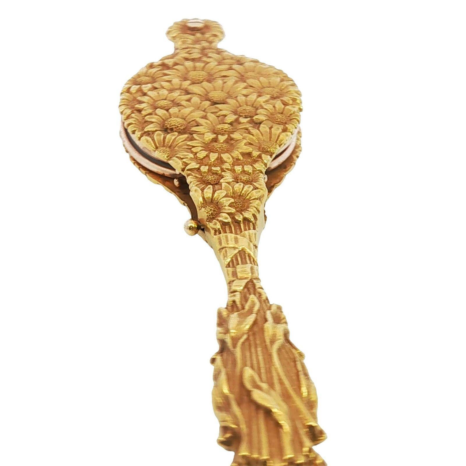 Antique 14K Lorgnette Lecteurs Motif Floral Art Nouveau Or Jaune en vente 5