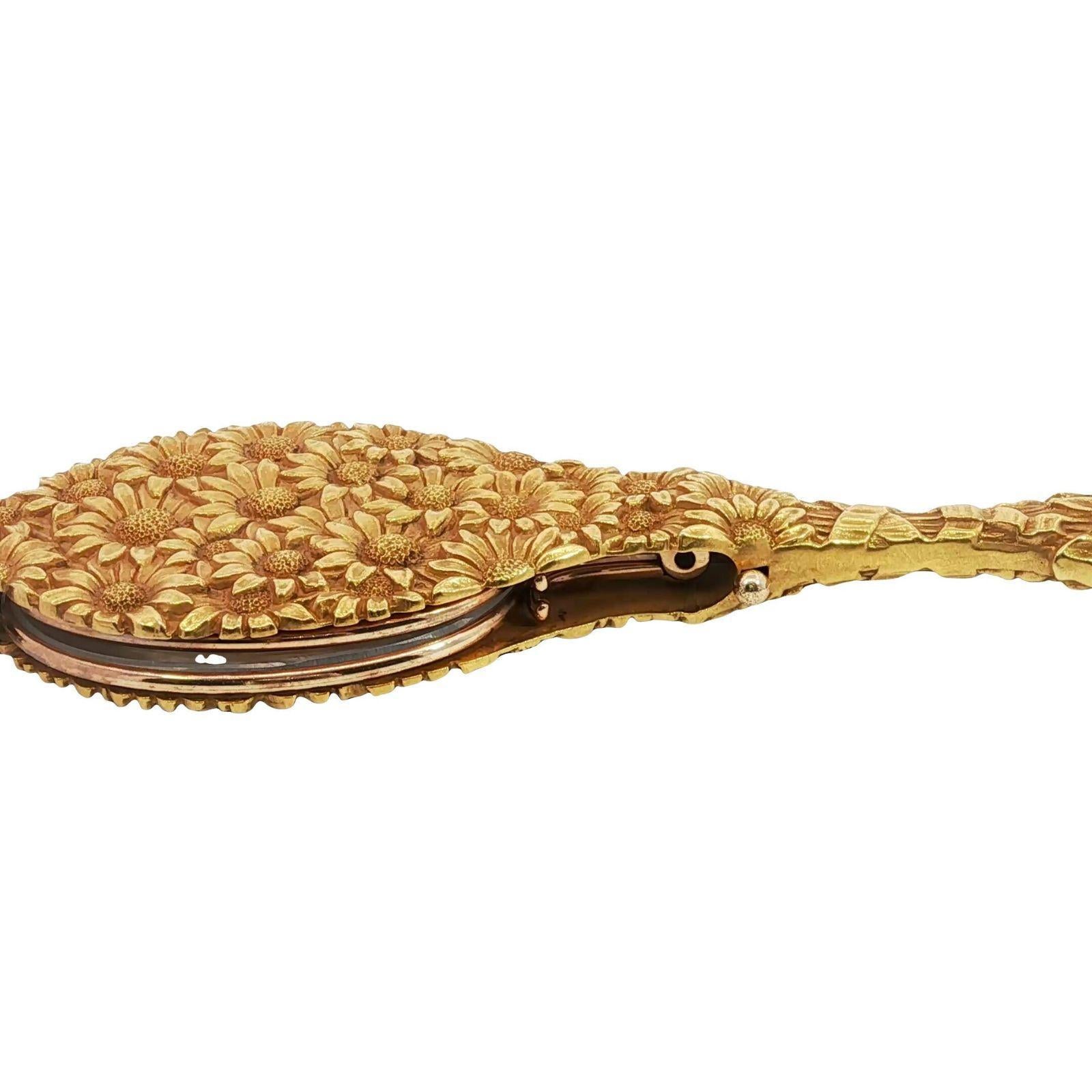 Antique 14K Lorgnette Lecteurs Motif Floral Art Nouveau Or Jaune en vente 1