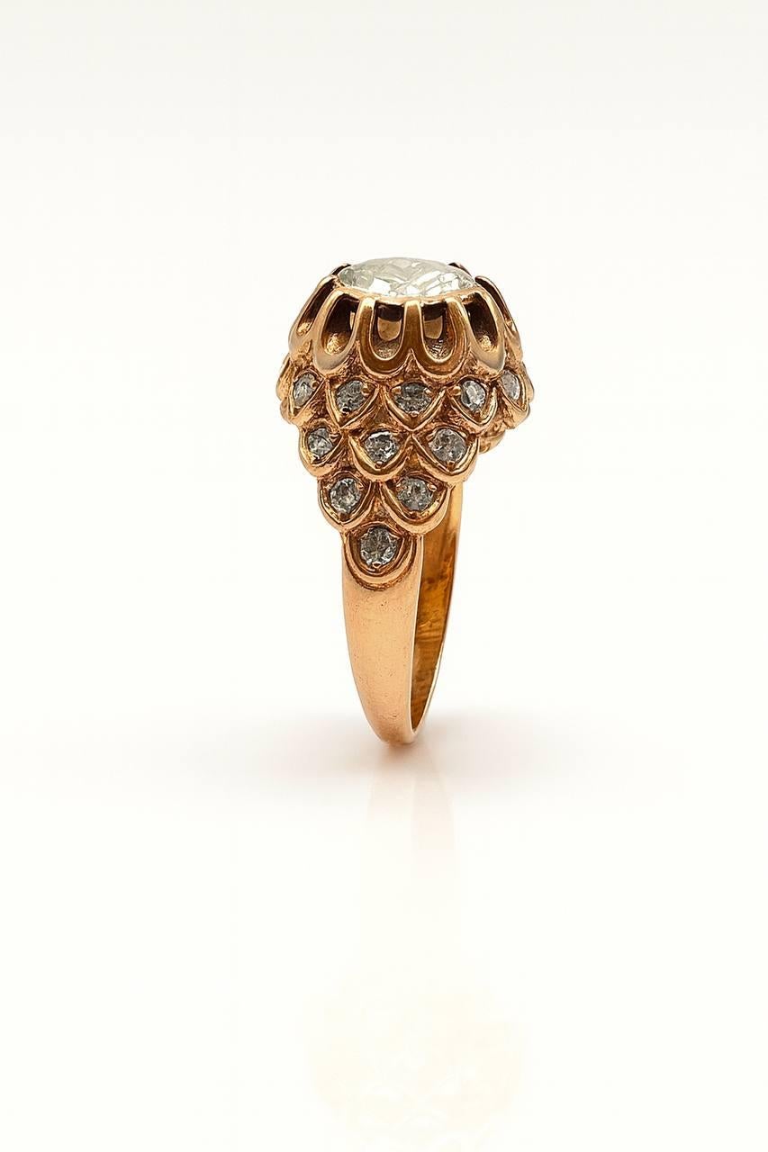 Femenino o masculino Antique 14k Rise-Cut Diamond Ring. en venta