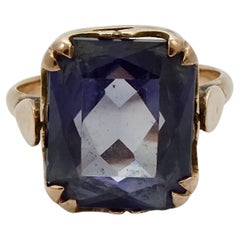 Vintage 14K Rose Gold and Purple Stone Ring