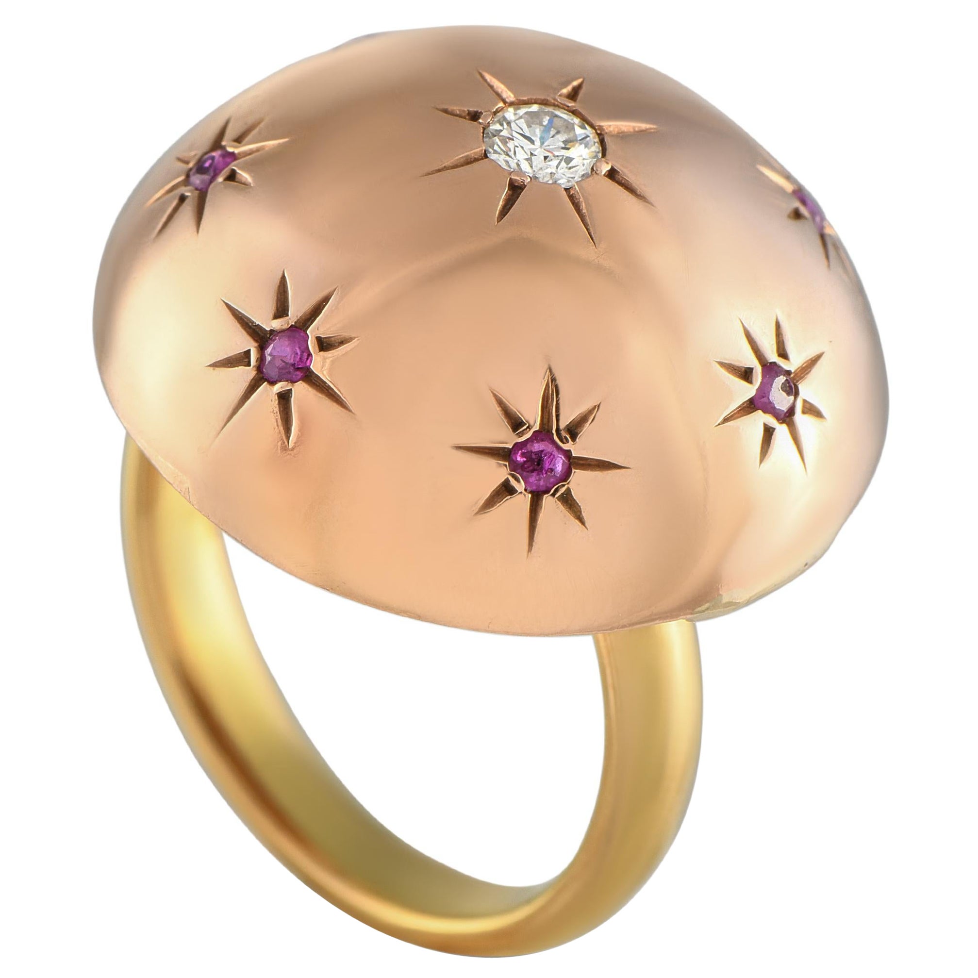 Anello antico in oro rosa 14K in vendita