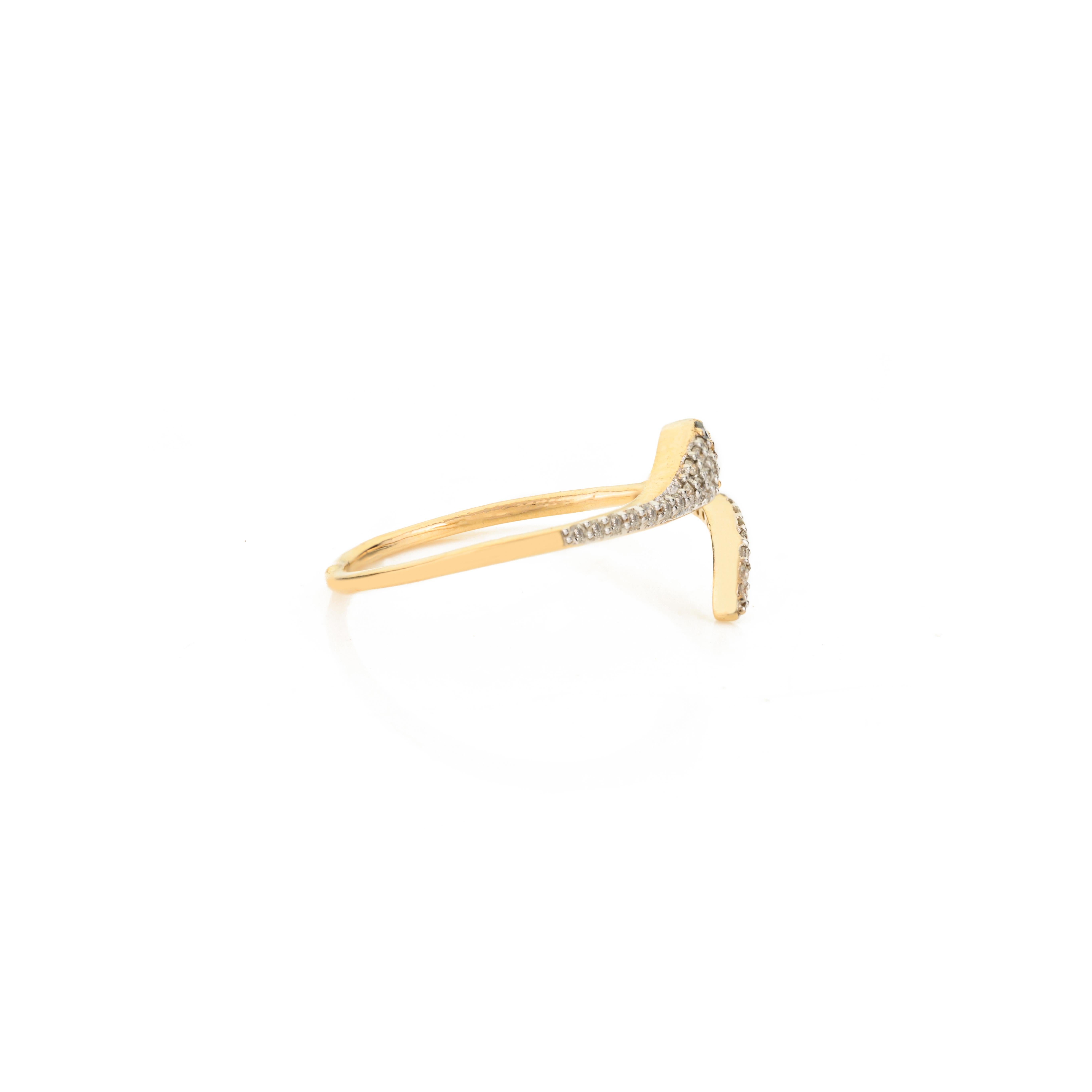 En vente :  Ancienne bague serpent fine en or jaune massif 14 carats avec diamants naturels 7
