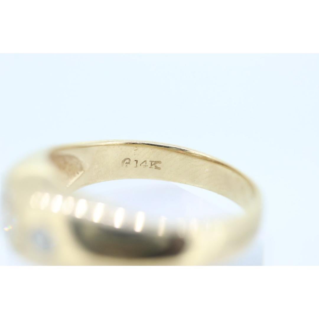 Antiker 14k Dreifach-Diamant-Ring mit 1ctw. Gypsy-Diamant-Lünette in Siegelband gefasst. im Angebot 2