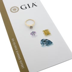 Antique 14k TT Gold .80ct GIA Old Cut Pinkish Brown Diamond Engagement Ring