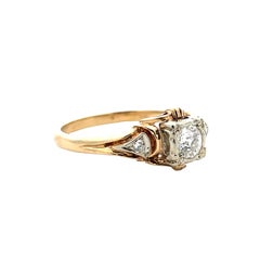 Antique 14k Two Tone Gold Diamond Ring