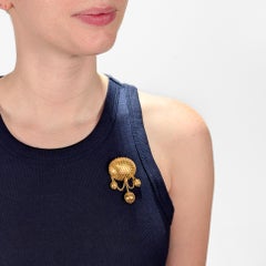 Antique 14K Victorian Convertible Brooch/Pendant w Granulation & Pendant Drops