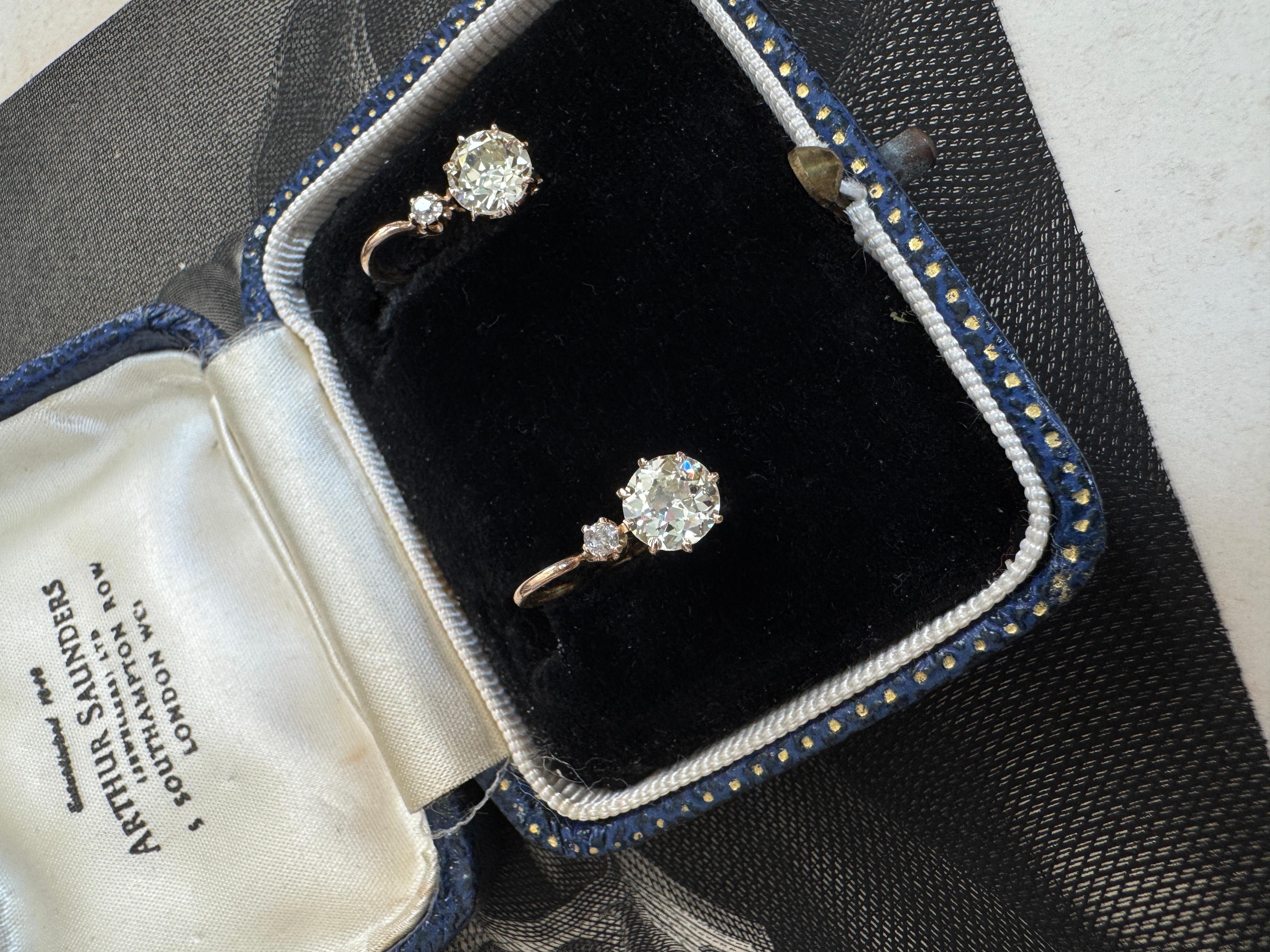 Antique 14K Vienna Austro-Hungarian Old European Cut Diamond Dormeuse Earrings For Sale 2