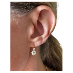 Antique 14K Vienna Austro-Hungarian Old European Cut Diamond Dormeuse Earrings
