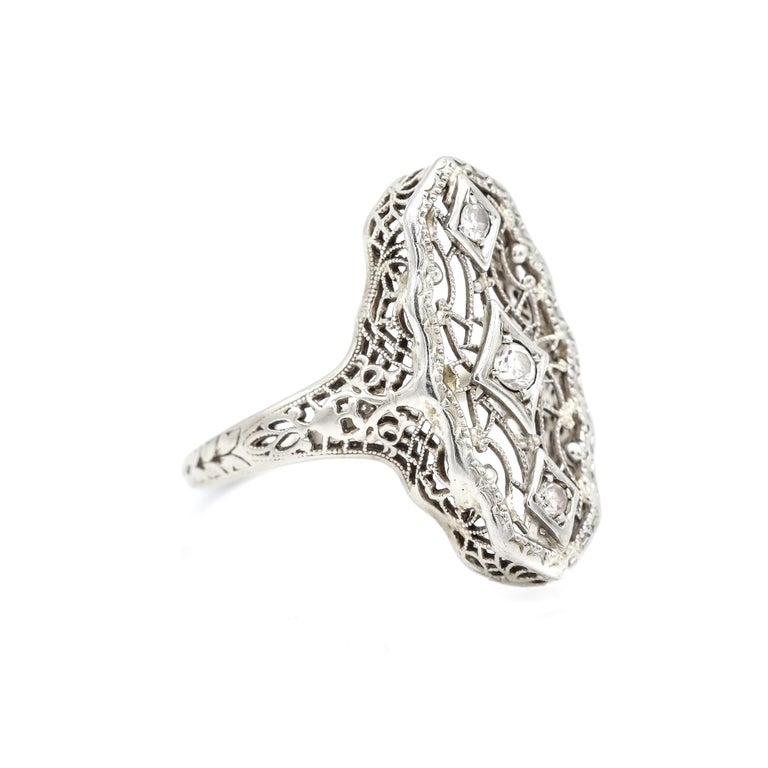 Antique White Gold Ring main image 1