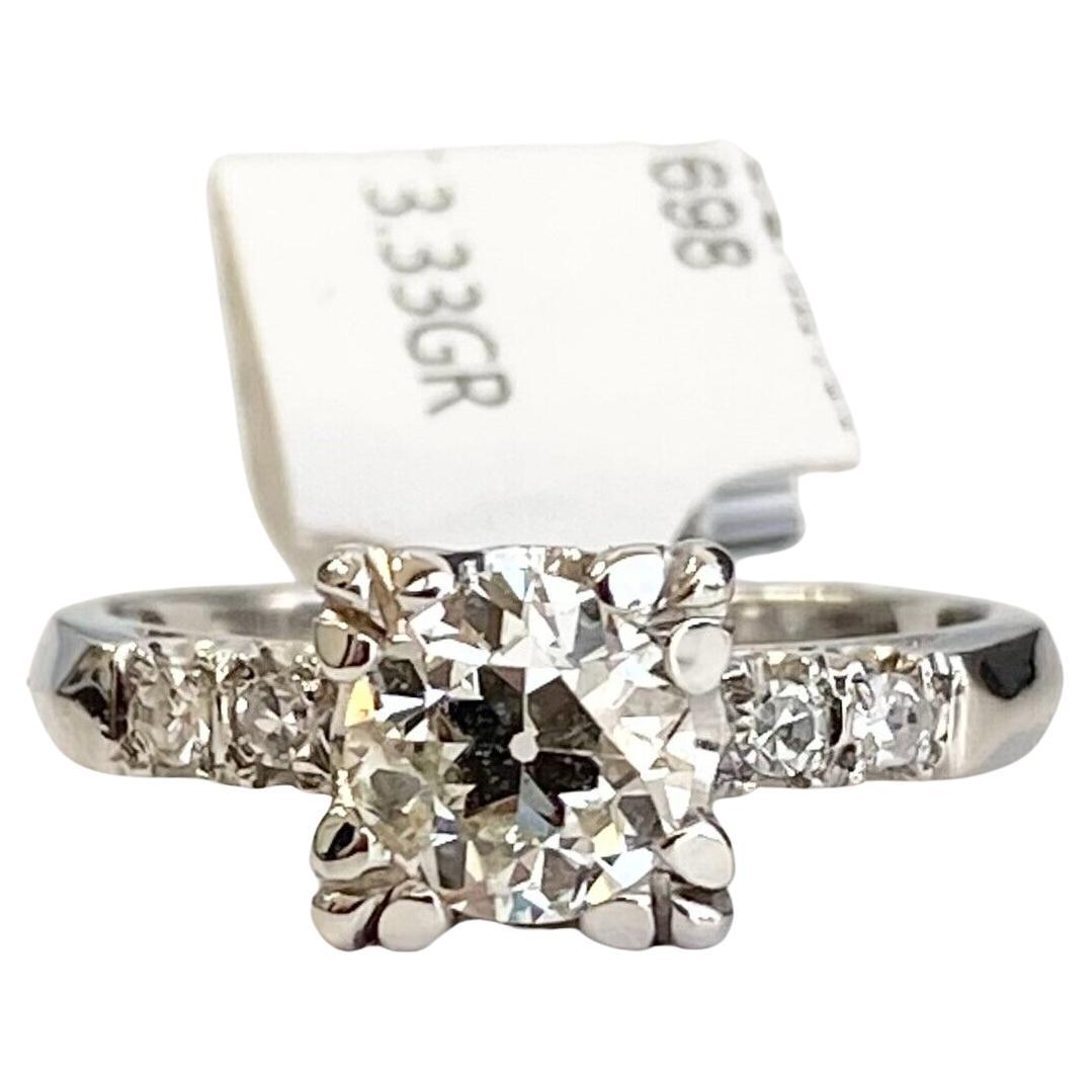 Belcher Set Antique Old Cut Diamond Cushion Gold Ring For Sale at