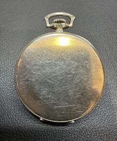Antique 14k White Gold Waltham Grade 1235 Size 12S 17j Open Face Pocket Watch