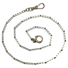 Antique 14K White Gold Watch Fob Chain