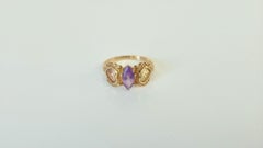Antique 14K Yellow and Rose Gold Amethyst Sweetheart Ring, circa 1890–1910