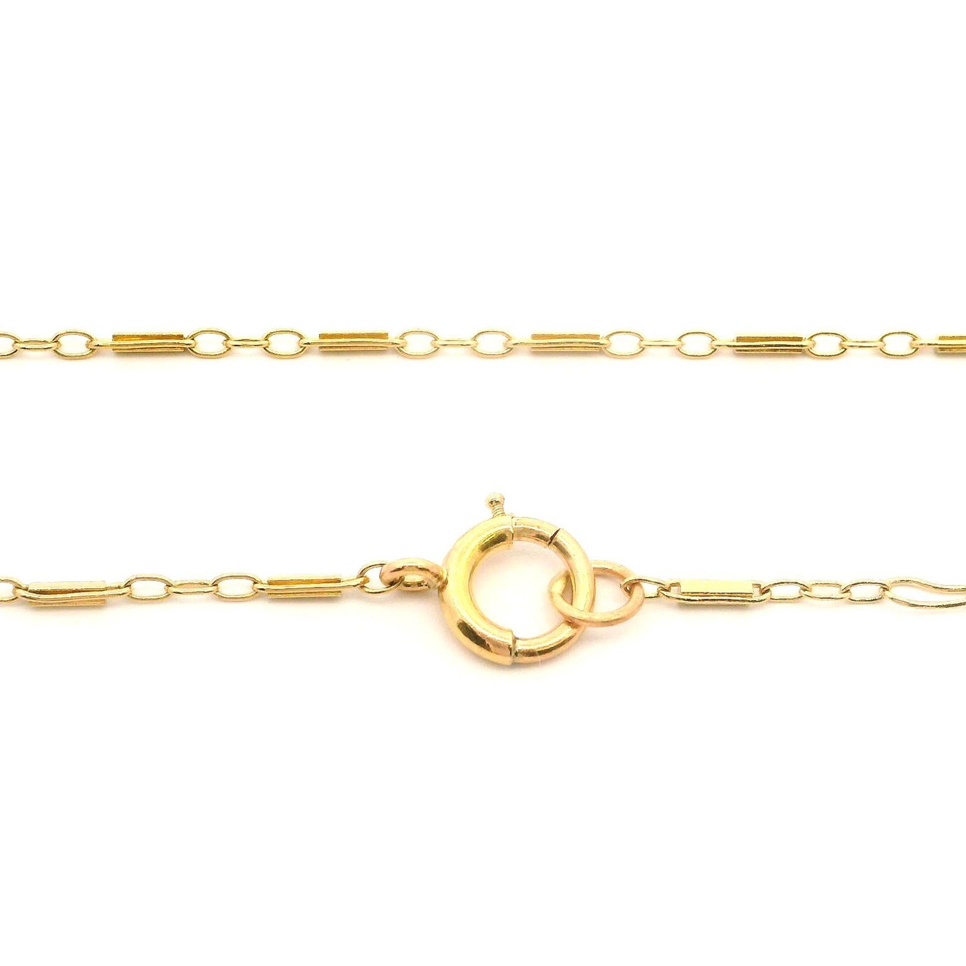 Collar Colgante Solitario Antiguo Diamante Europeo de Oro Amarillo 14k 0,34ctw en Excelente estado para la venta en Montclair, NJ