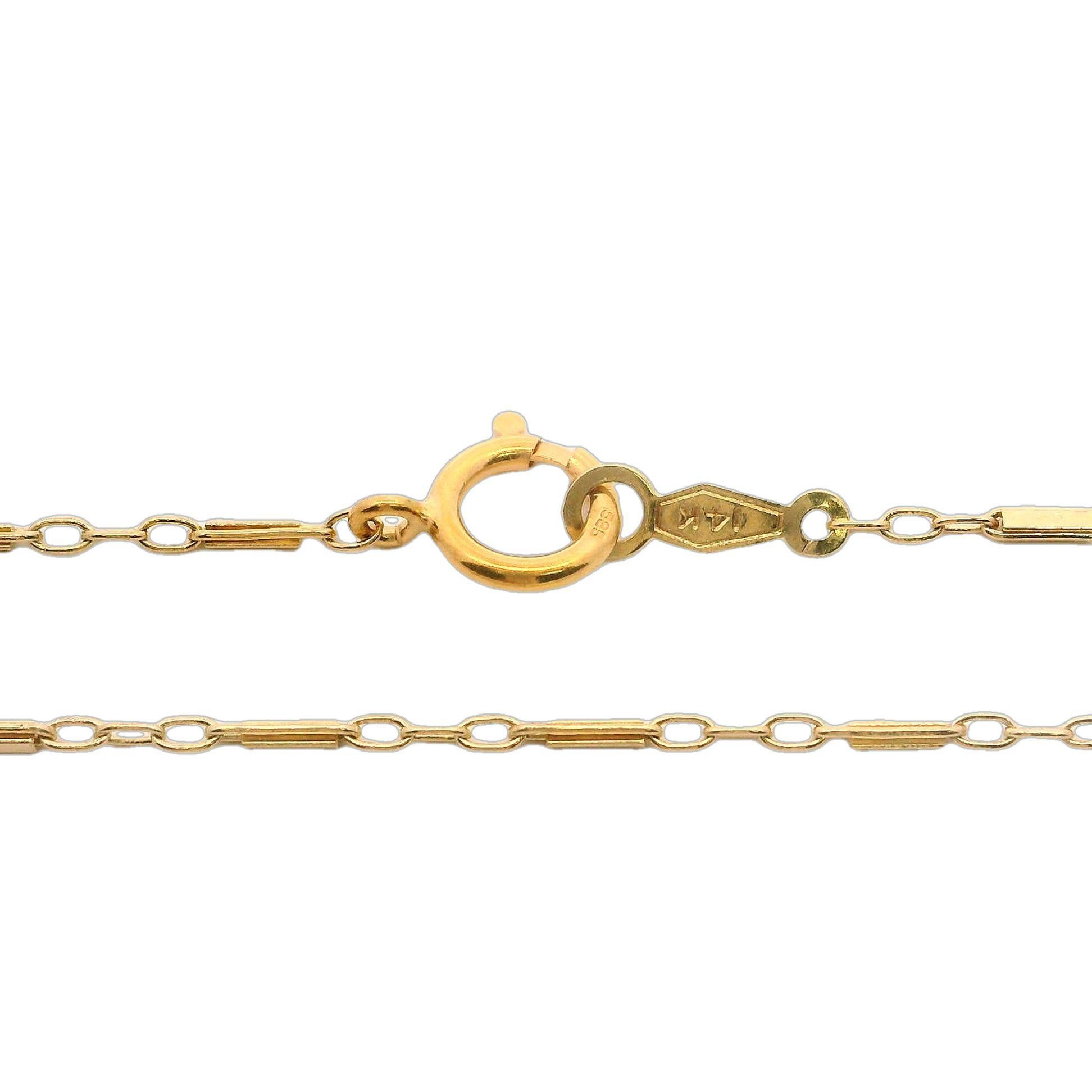 De las mujeres Collar Colgante Solitario Antiguo Diamante Europeo de Oro Amarillo 14k 0,45ctw en venta