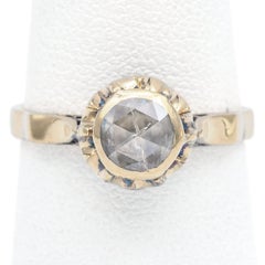 Antique 14k Yellow Gold 0.50ct Rose Cut Diamond Band Engagement Ring