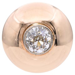 Pendentif ancien en or jaune 14k 0.70ct Old European Cut Diamond Enhancer