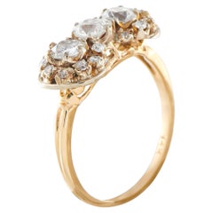 Anello antico in oro giallo 14 carati con diamante da 1,0 carati