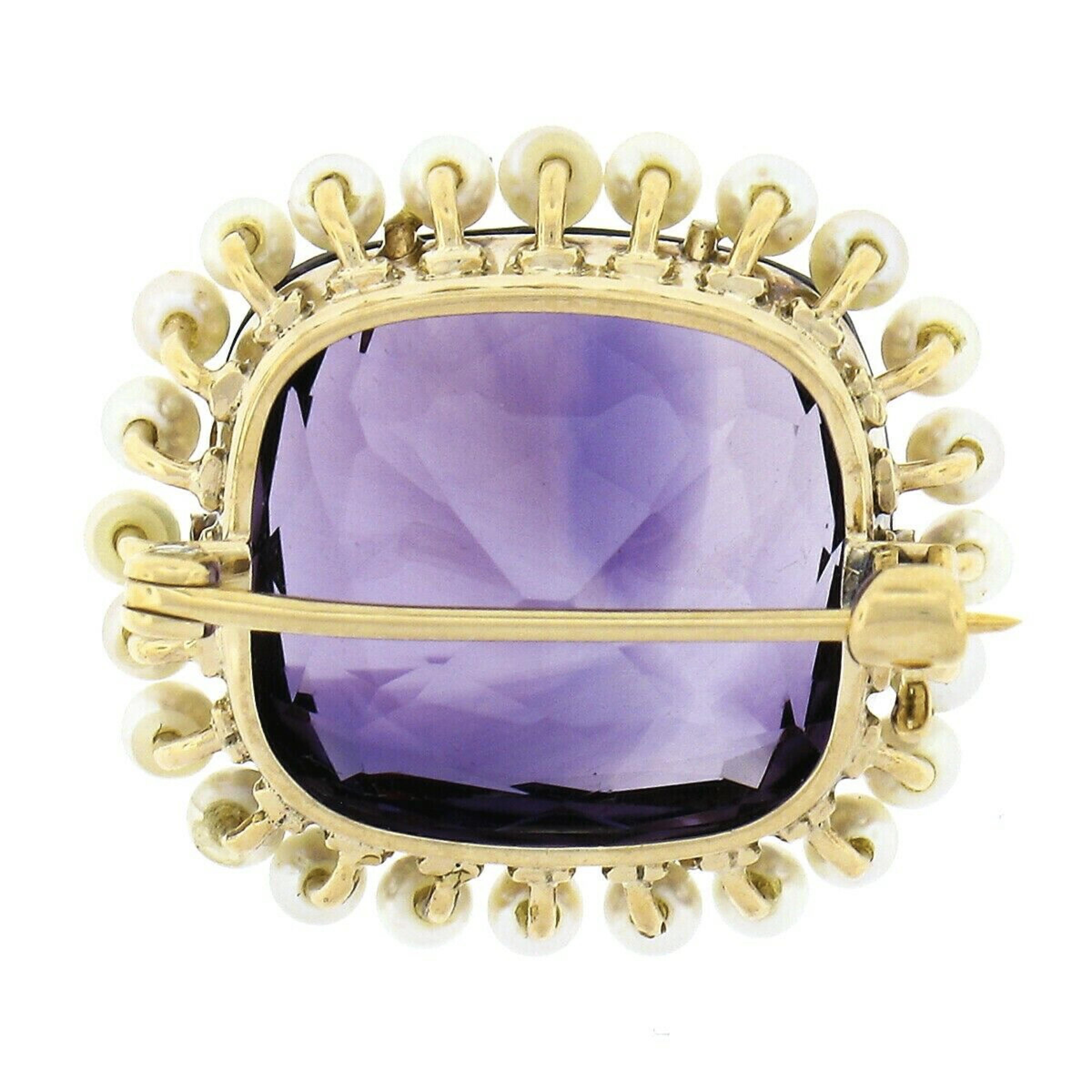 vintage amethyst brooch pin