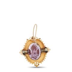 Antique 14K Yellow Gold Amethyst Earrings MF19-022326