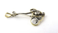 Antique 14K Yellow Gold and Sterling Silver Pendant  7 Antique Rough Point Cut