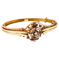 Antique 14K Yellow Gold Bracelet with Diamond  c. 1890–1905