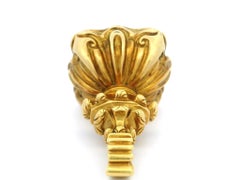 Antique 14k Yellow Gold Carved Carnelian Monogram & Wreath FOB Wax Seal Pendant