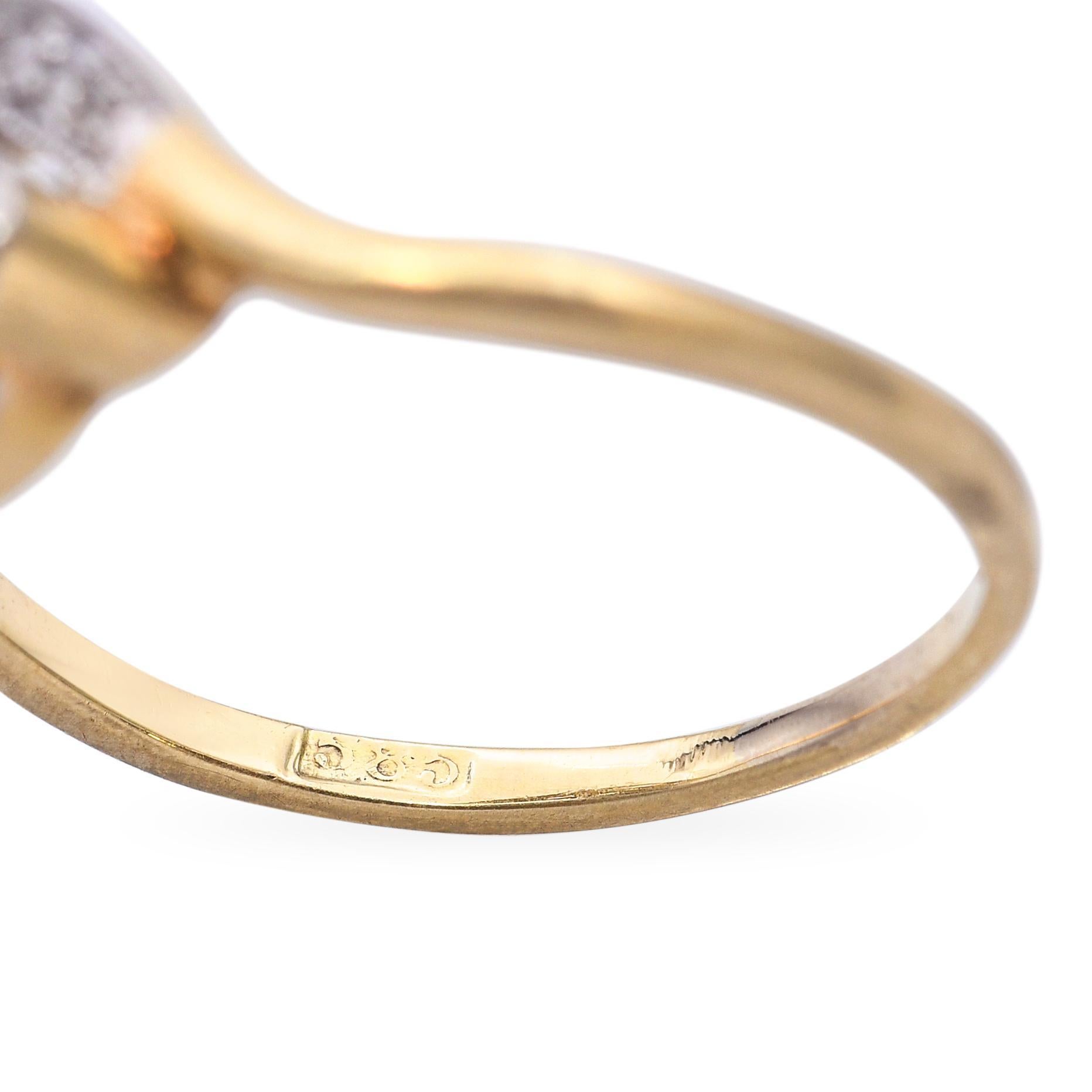 Antique 14k Yellow Gold Diamond Ring in vendita 1