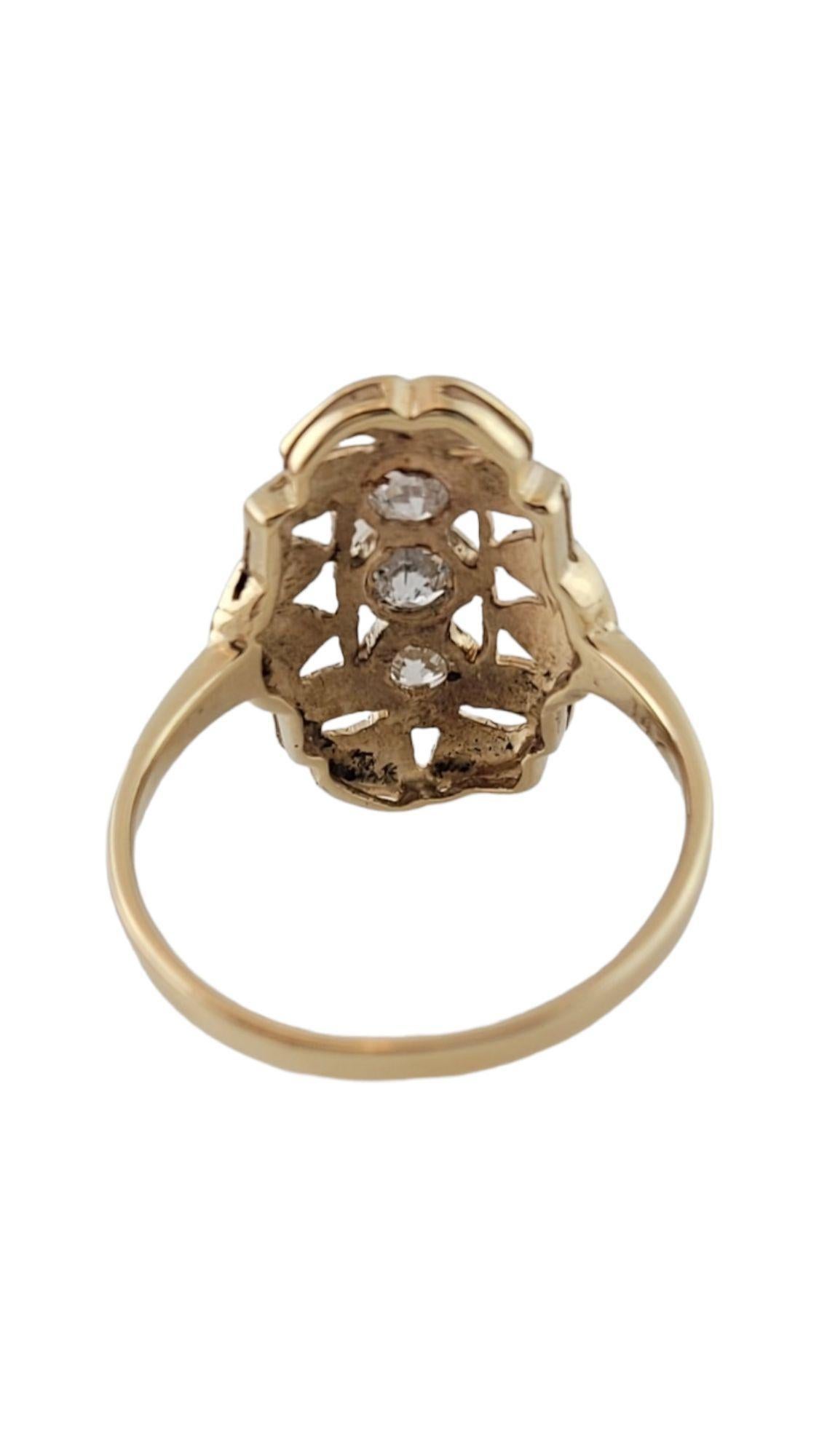 Women's Antique 14K Yellow Gold Diamond Ring Size 6.75 #14989 For Sale