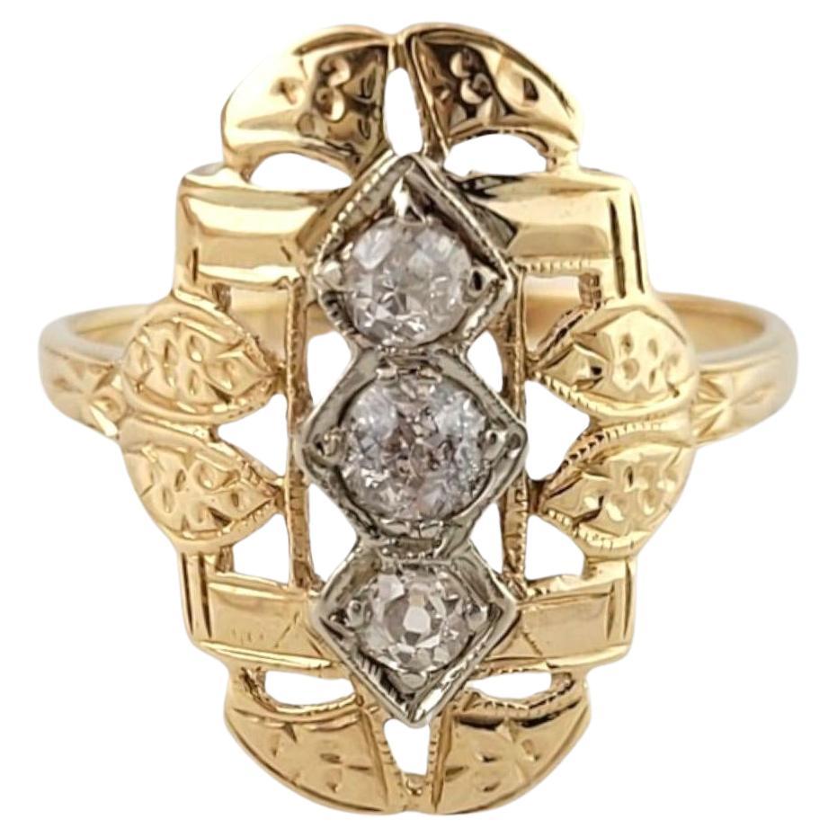 Antique 14K Yellow Gold Diamond Ring Size 6.75 #14989
