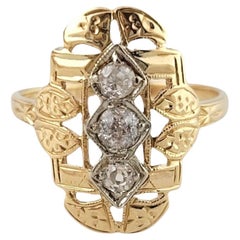 Vintage 14K Yellow Gold Diamond Ring Size 6.75 #14989