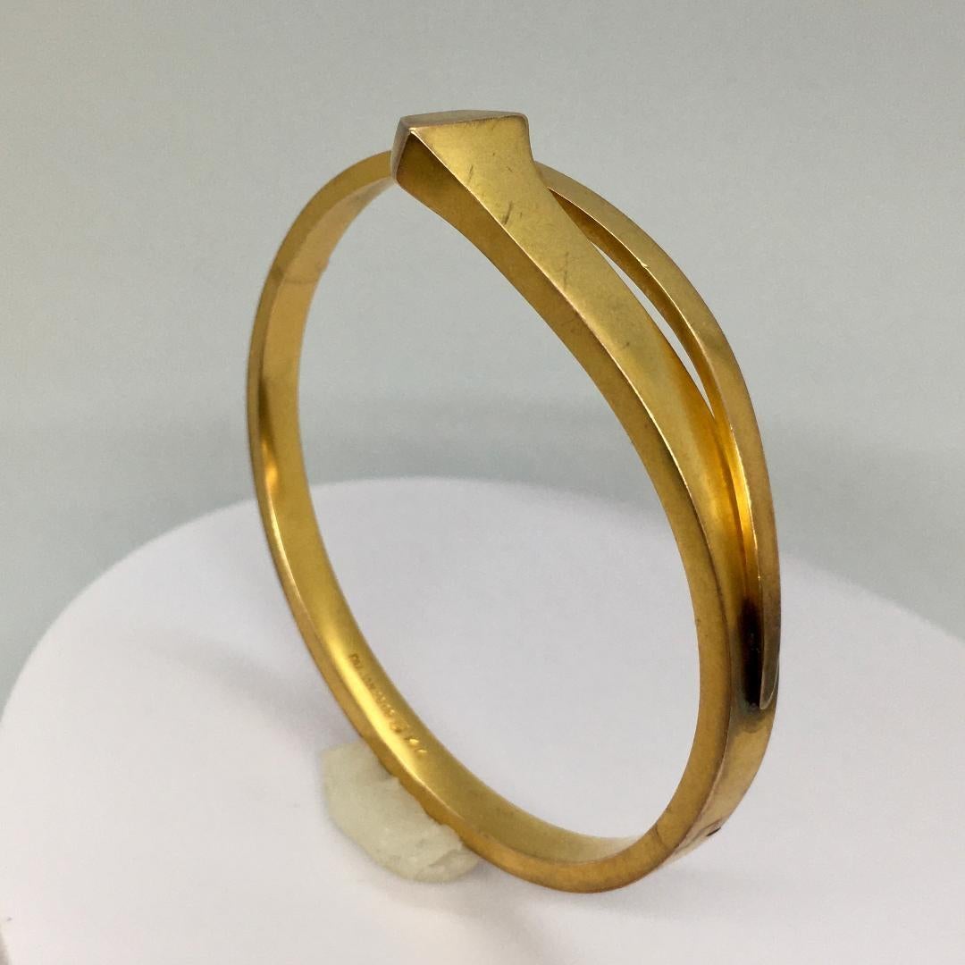 Antiker 14 Karat Gelbgold Edwardianische Ära Handgefertigter Armreif Armband American Nail im Zustand „Hervorragend“ in Los Angeles, CA