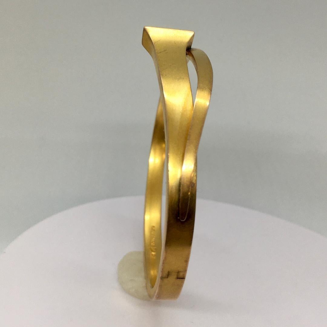Antiker 14 Karat Gelbgold Edwardianische Ära Handgefertigter Armreif Armband American Nail Damen