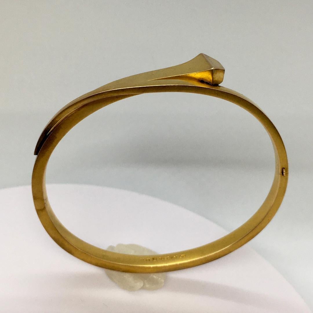 Antiker 14 Karat Gelbgold Edwardianische Ära Handgefertigter Armreif Armband American Nail 2
