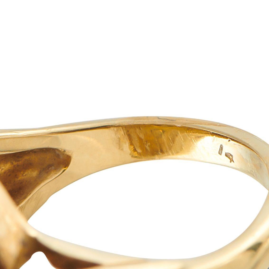 Bague russe ancienne en or jaune 14K avec émail MF07-070125 Pour femmes en vente