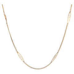 Collana antica a maglie fantasia in oro giallo 14k