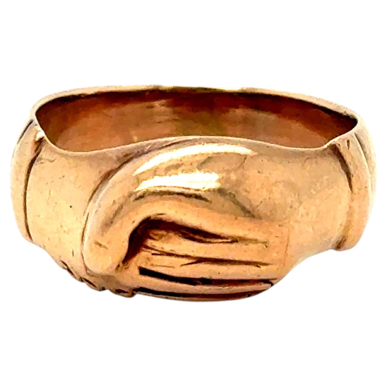 Antiker 14K Gelbgold Fede Ring.