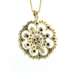 Antica collana con ciondolo in oro giallo 14k, CIRCA 1880, 12,4g