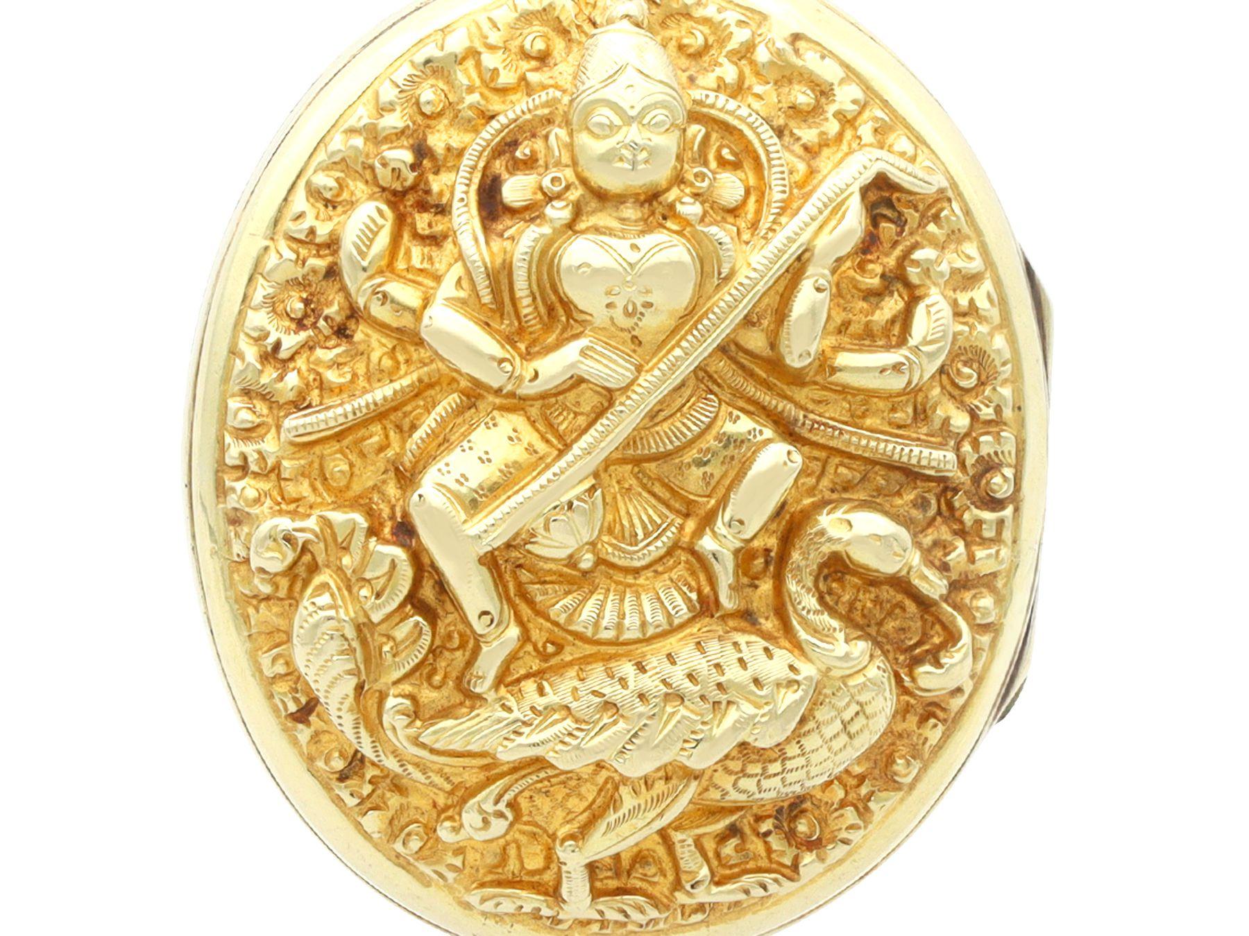 saraswati gold pendant