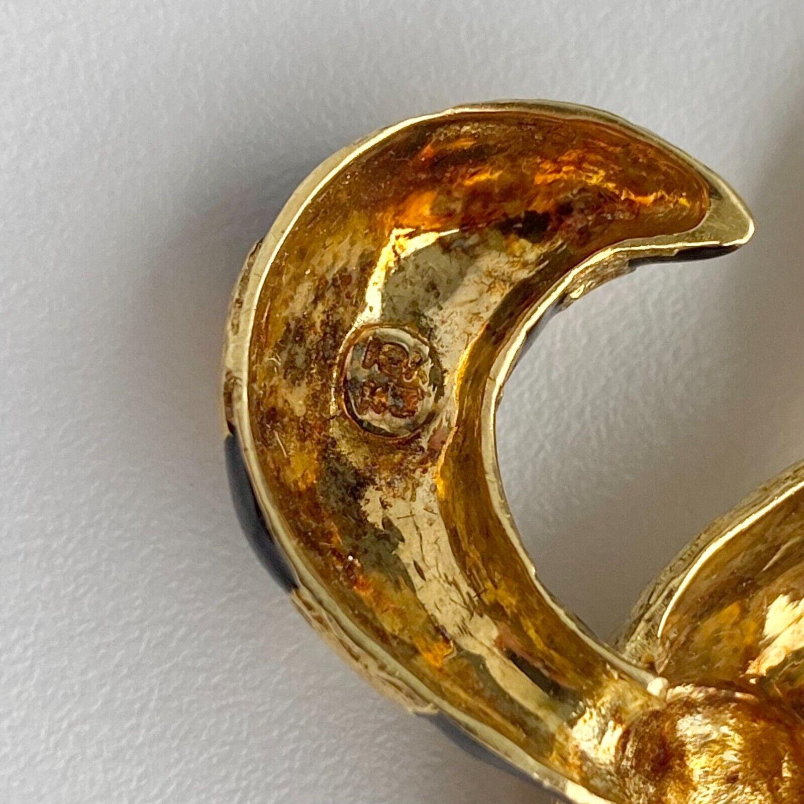 Taille ronde Broche pendentif ancienne en or jaune 14 carats avec diamant 