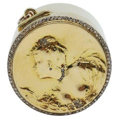Antique 14k Yellow Gold Rare Box w/ Diamonds - 48.6g