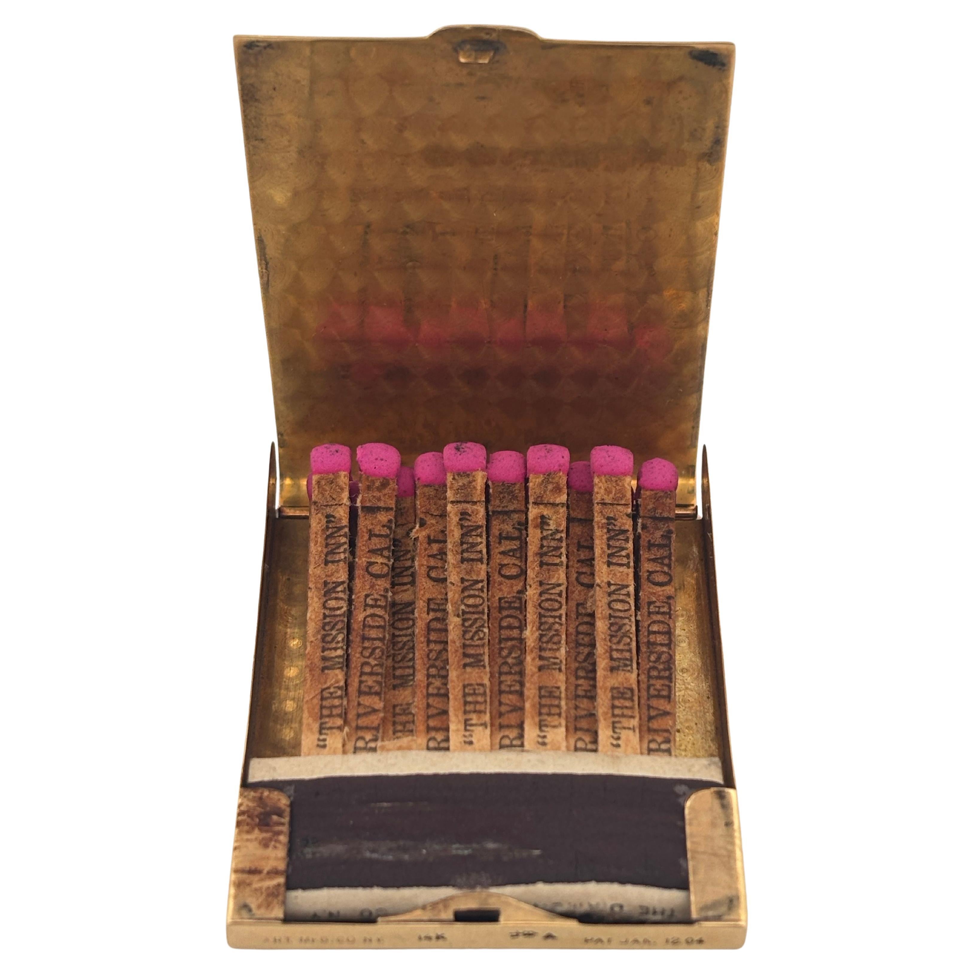 Antique 14K Yellow Gold Rectangular Match Stick Holder Unengraved 1904 Jan. 12th For Sale 3