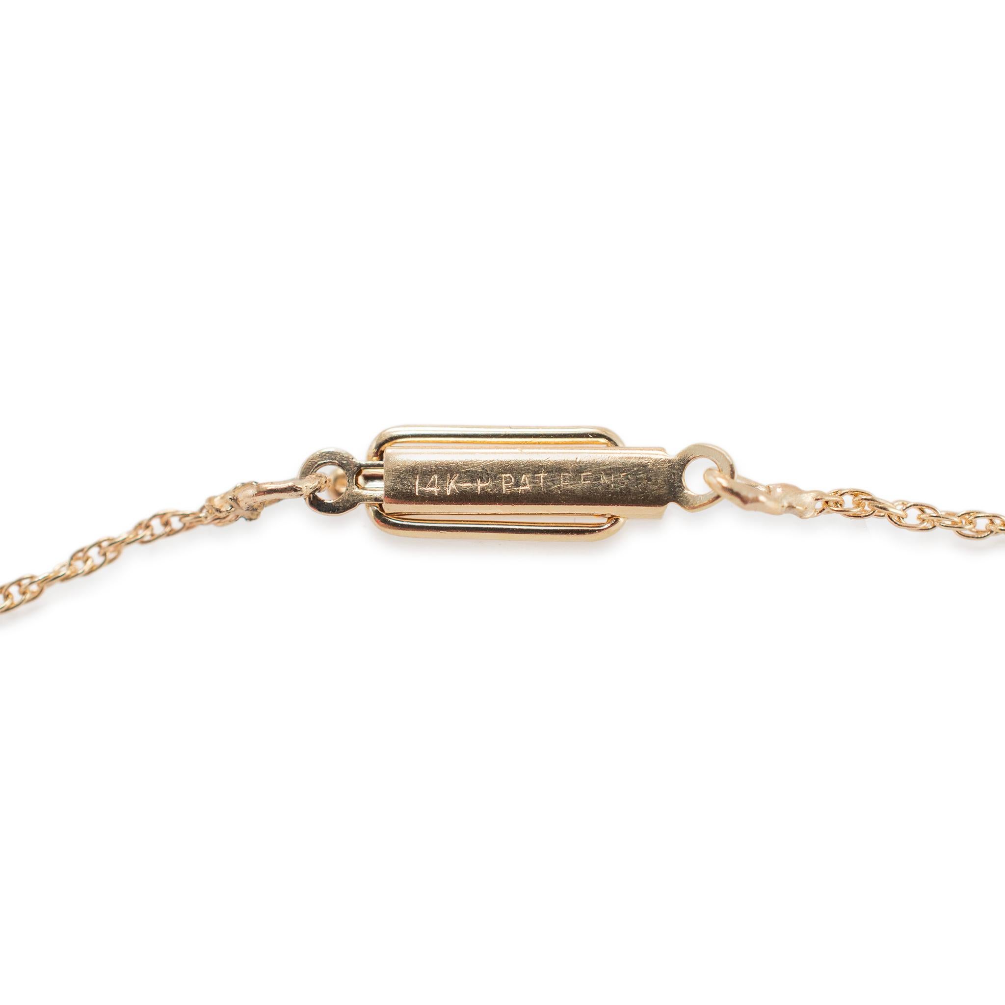 Antike 14K Gelbgold Saphir-Diamant-Tropfen-Anhänger-Halskette im Zustand „Hervorragend“ im Angebot in Houston, TX