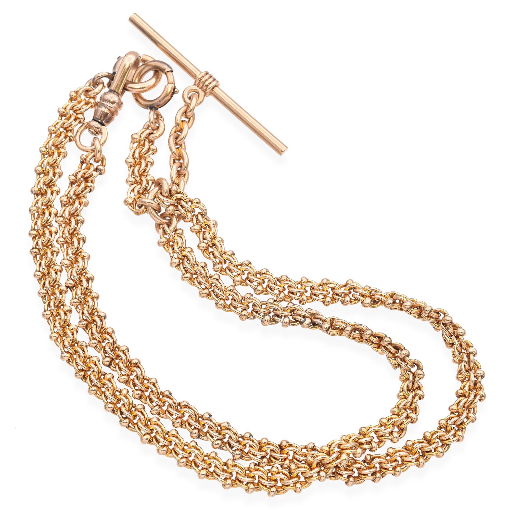  Or jaune 14 carats  Chaîne de montre de poche AT&T Unisexe 