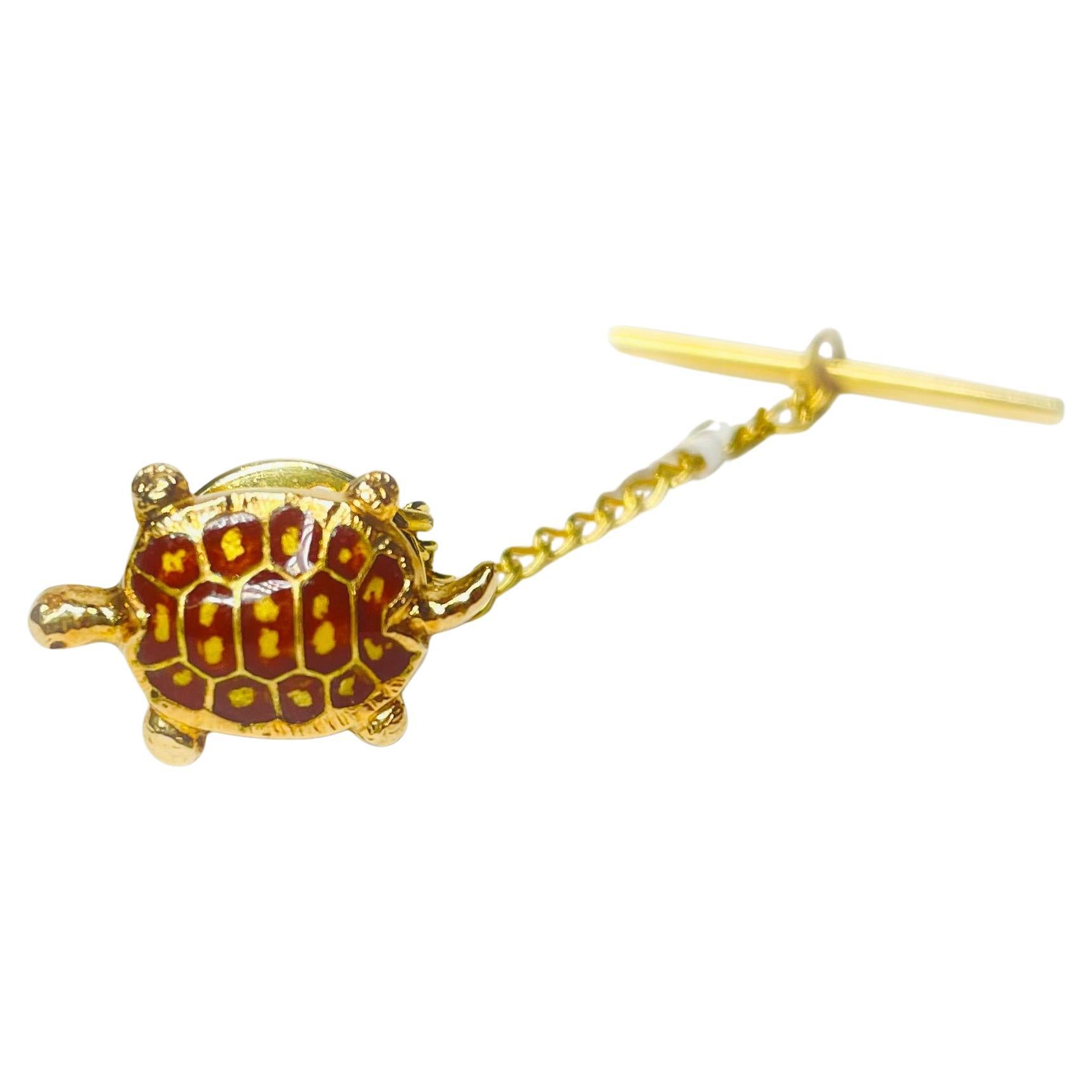 Antique 14K Yellow Gold Turtle Cufflink