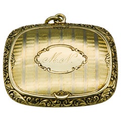 Antique 14k Yellow Gold Unique Chatelaine Waist Box/Pendant