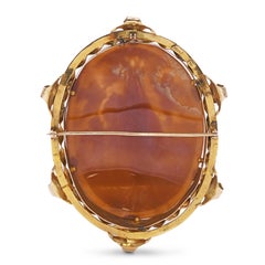 Antique 14k Yellow Gold "Venus with Cherubs" Cameo Brooch