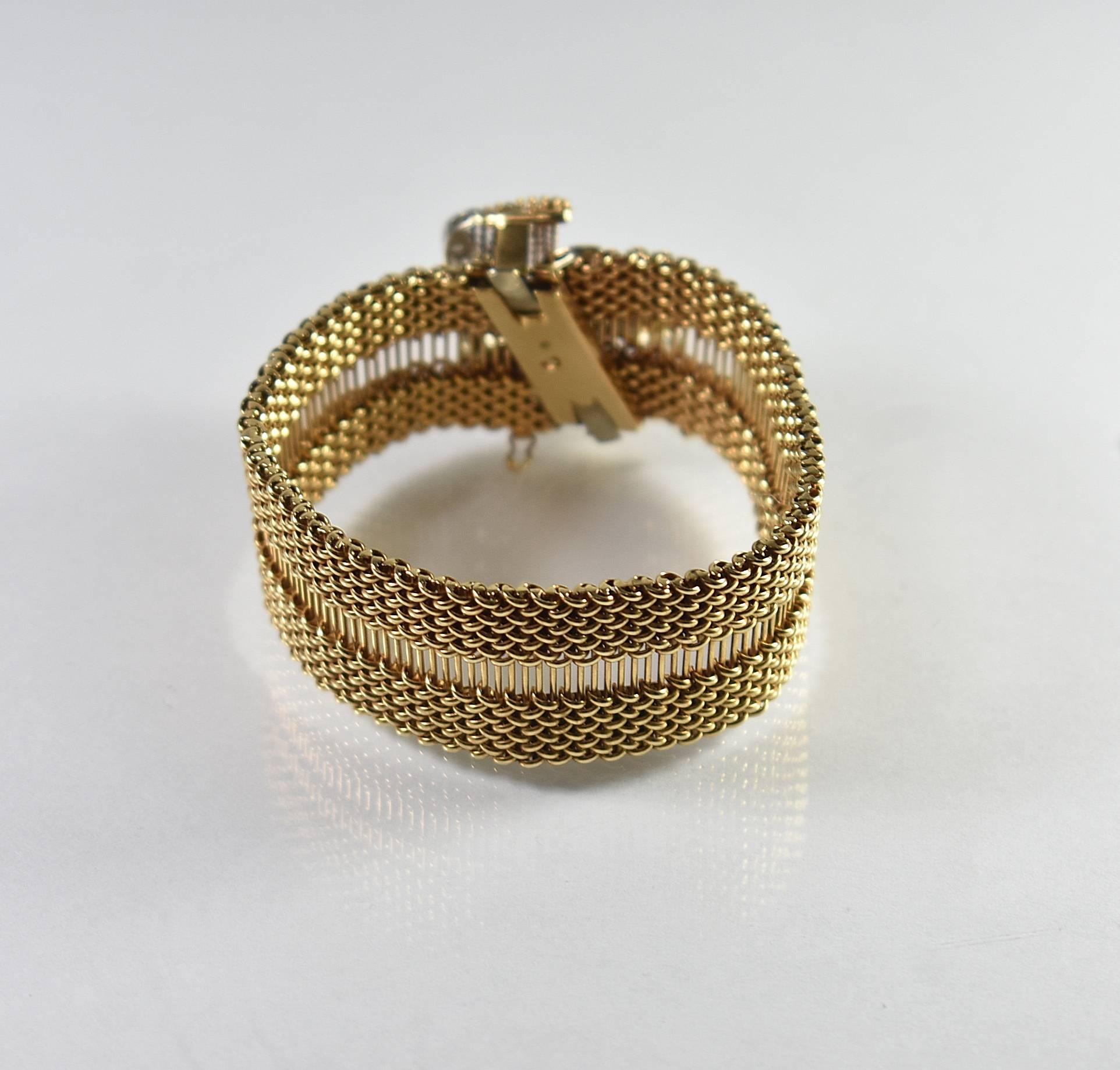 Regency Antique 14-Karat Yellow Gold, Diamond and Emerald Bracelet