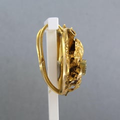 Antique 14kt Gold Enamel Flower Earrings with Garnet, Circa 1880