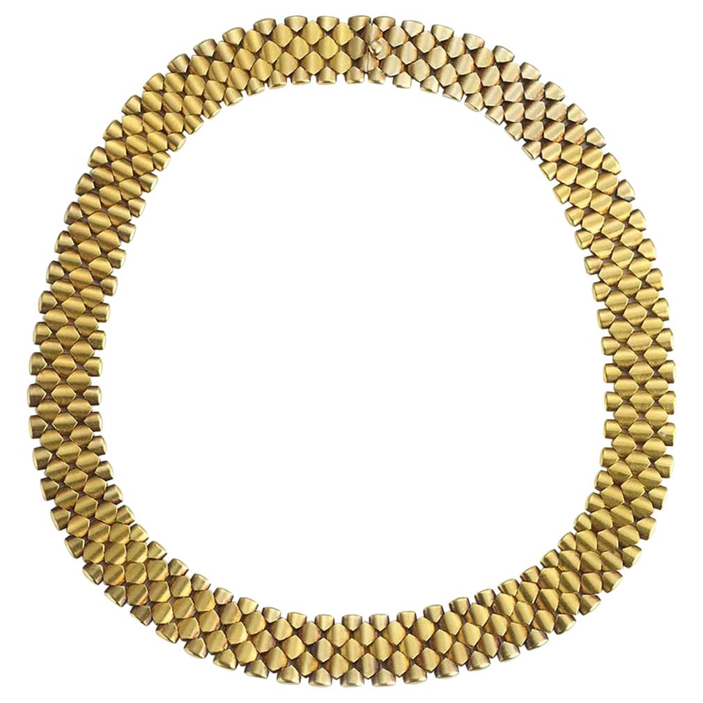 Antique 15 Carat Gold Collar Necklace, circa 1875